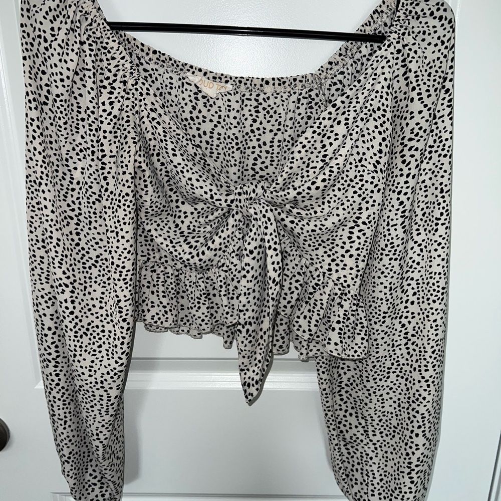 Stylish Black and White Polka Dot Women's Top